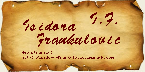 Isidora Frankulović vizit kartica